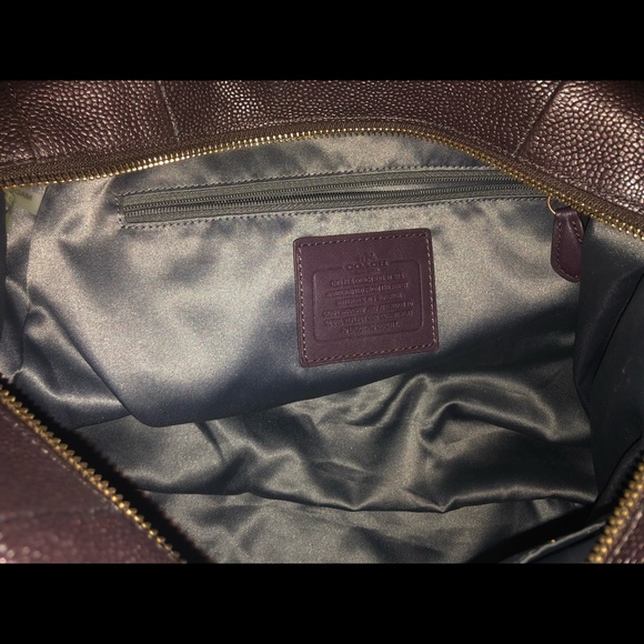 Deep purple caviar leather coach satchel - Picture 5 of 5